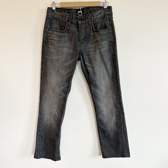 Hudson Byron Five Pocket Straight Jeans Faded Black Button Fly